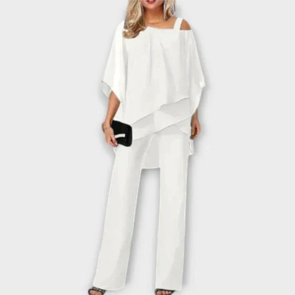 Celeste | Elegant Chiffon Layered Pant Set