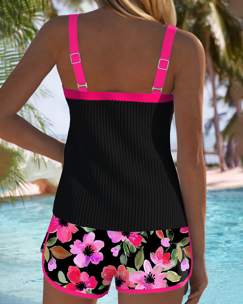 Kaelyn | Tropical Floral Tankini Set