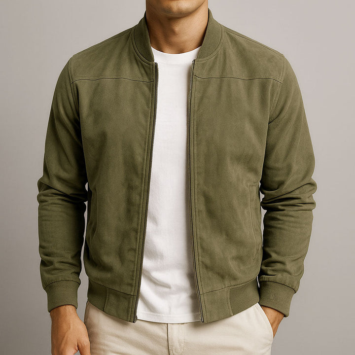 Harrison | Men’s Premium Micro-Suede Zip-Front Bomber Jacket