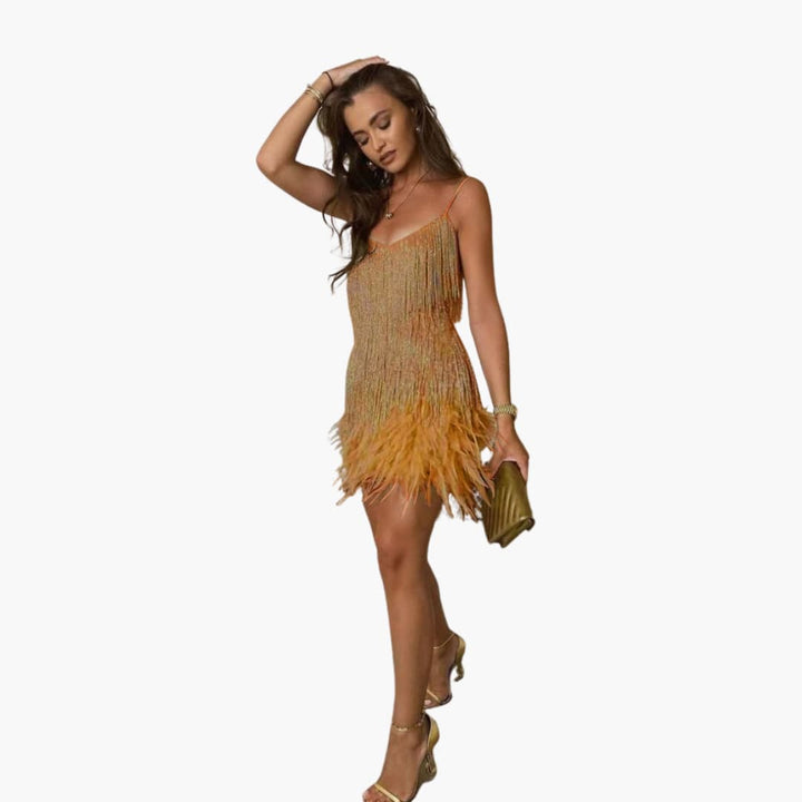Elowen | Elegant Fringe Party Dress