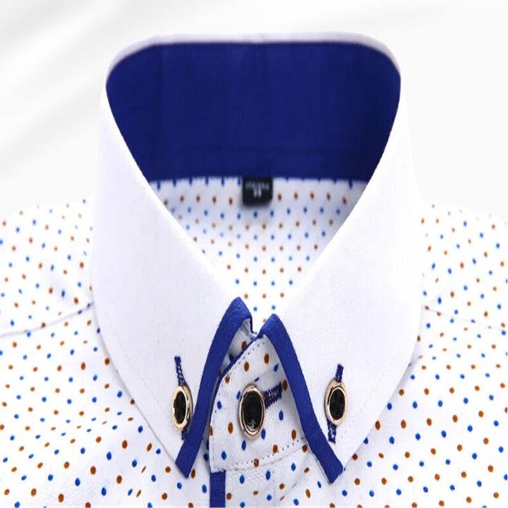 Sterling | Men’s Micro-Dot Contrast Collar Long Sleeve Button-Down