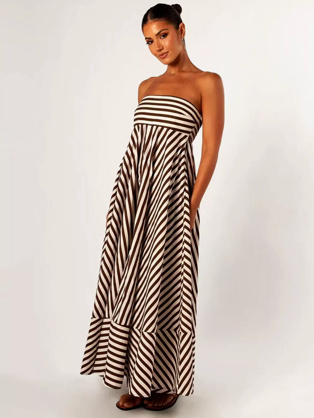 Isalyn | Flowy Striped Bandeau Dress