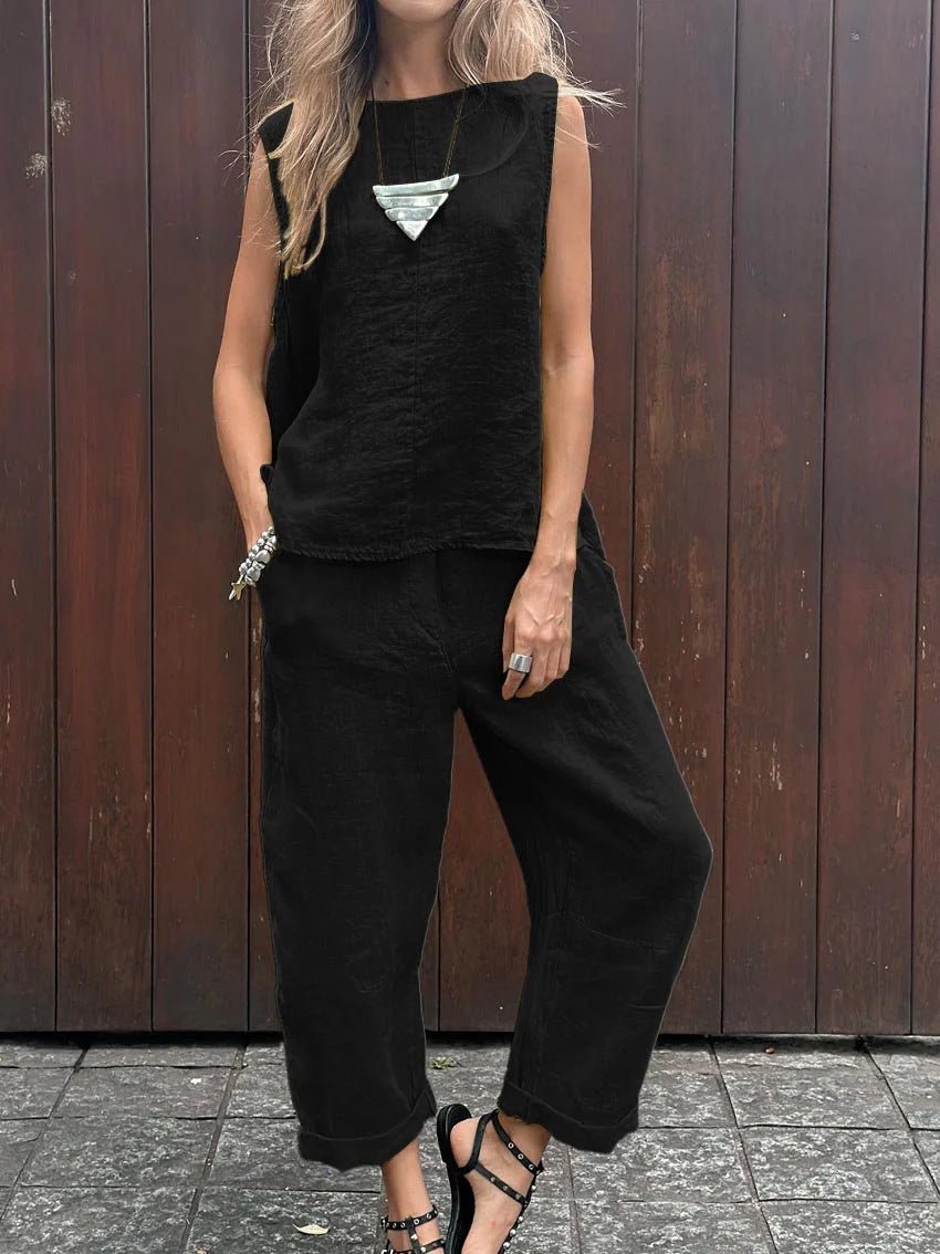 Nerina | Sleeveless Relaxed Two-Piece Set