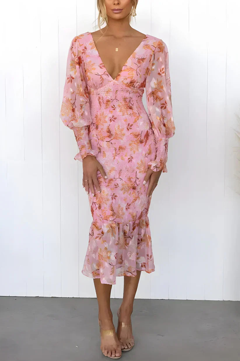 Elira | Romantic Floral Midi Dress