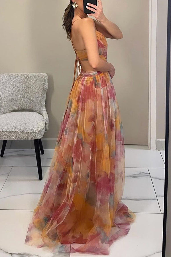 Amelina | Elegant Watercolor Evening Gown