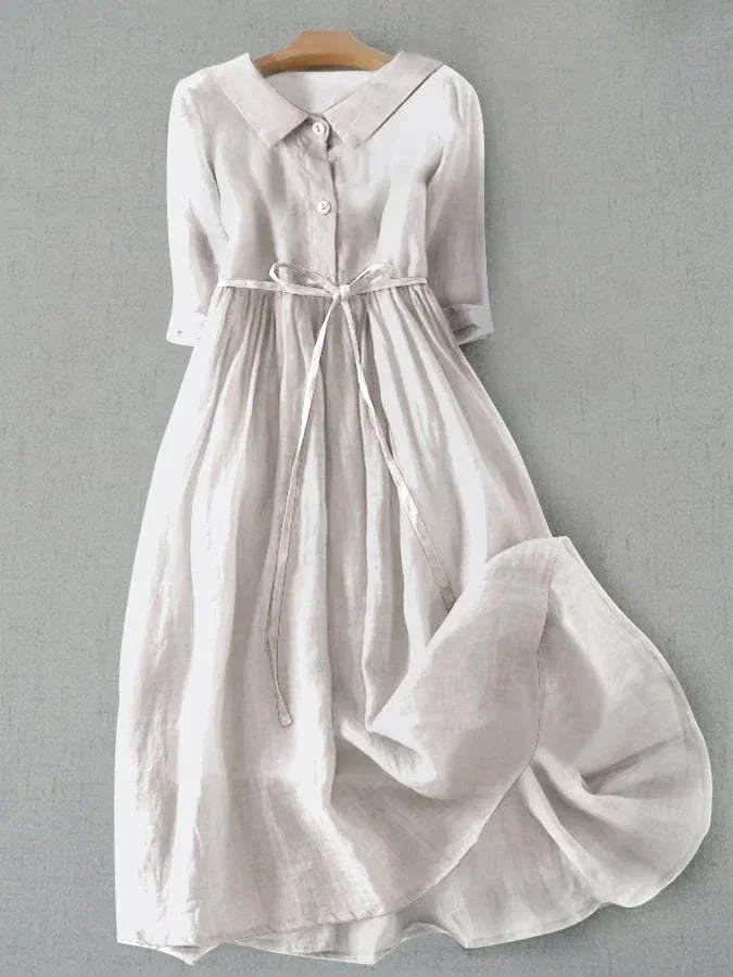 Celestine | Elegant Belted Shirt Dress