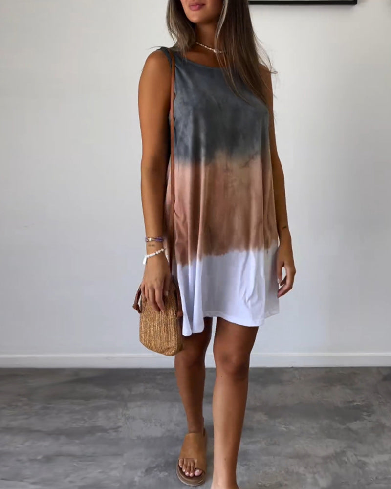 Piper | Women’s Color Block Cotton Tank Mini Dress
