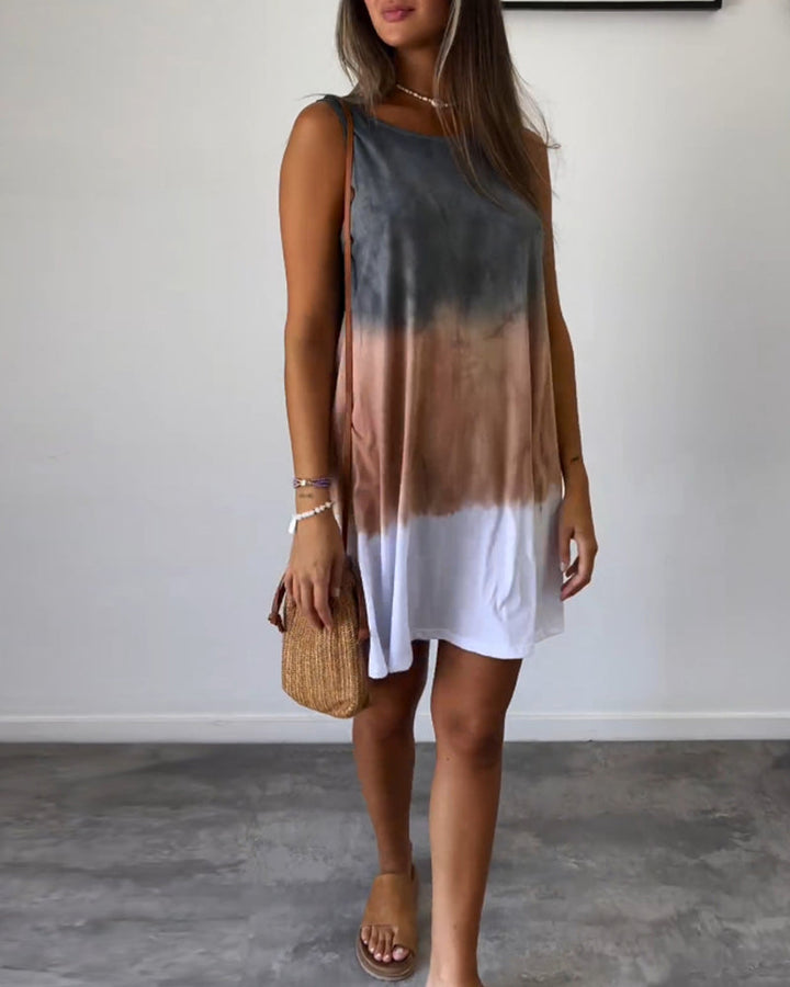 Piper | Women’s Color Block Cotton Tank Mini Dress
