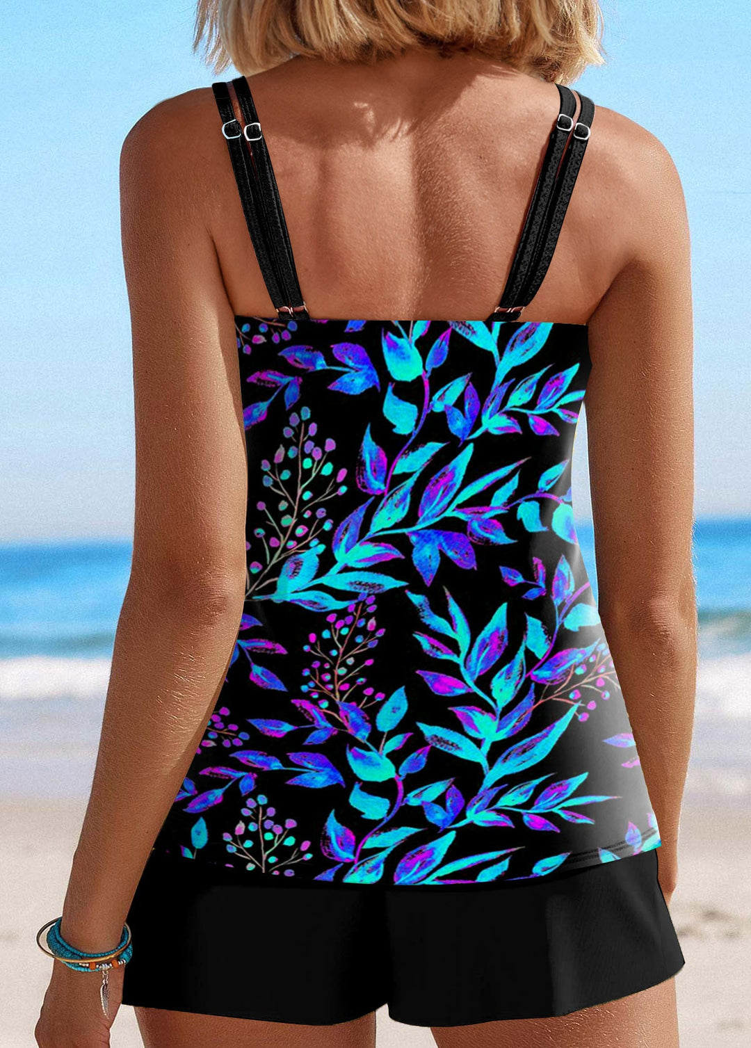 Lyra | Floral Print Tankini with Shorts
