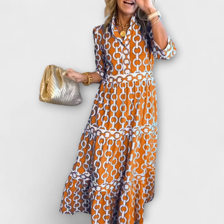 Marisol | Chic Pattern Midi Dress