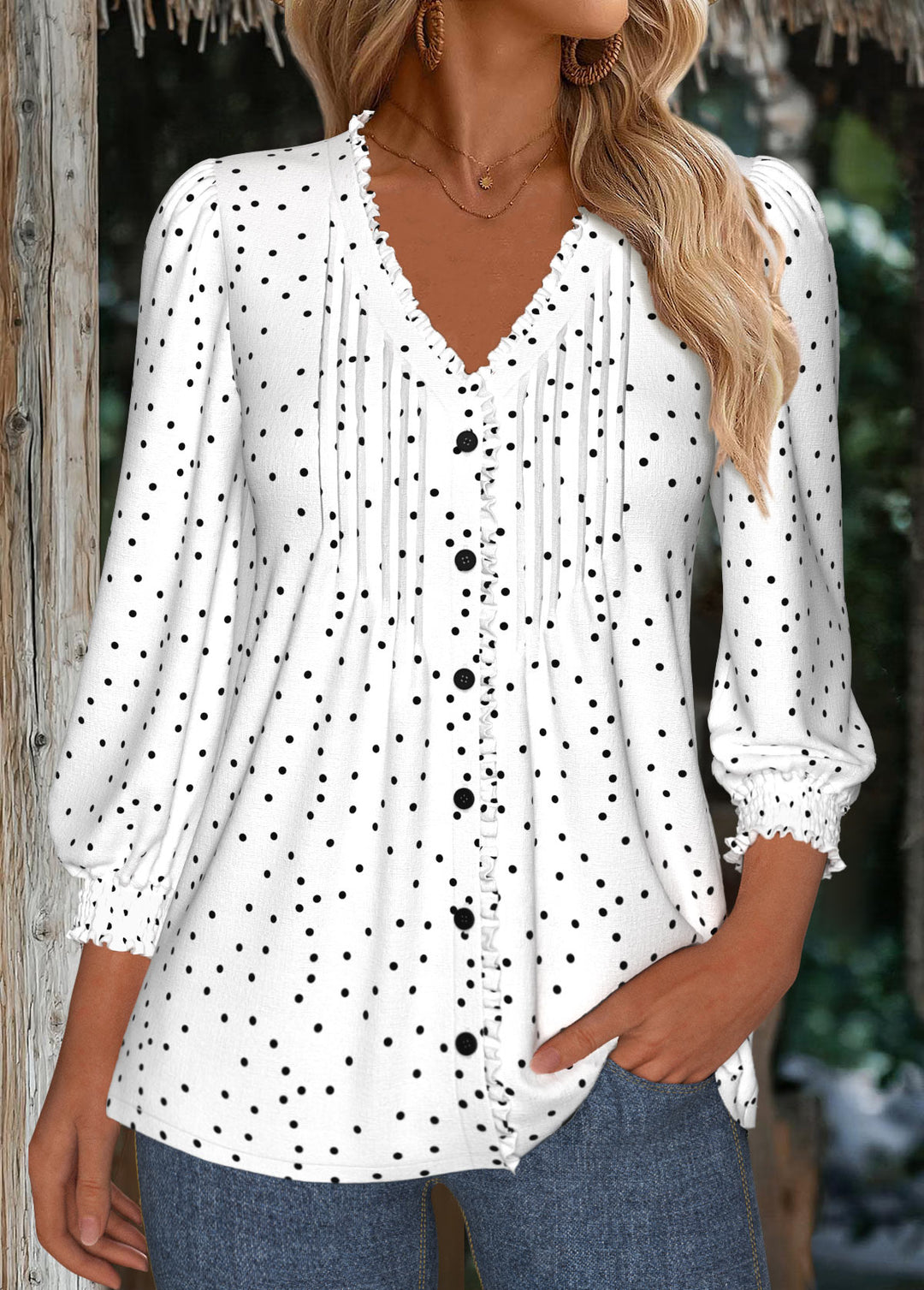 Clara | Button-Front Casual Women’s Blouse