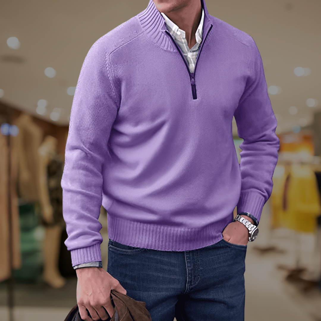 Classic Quarter-Zip Knit Sweater