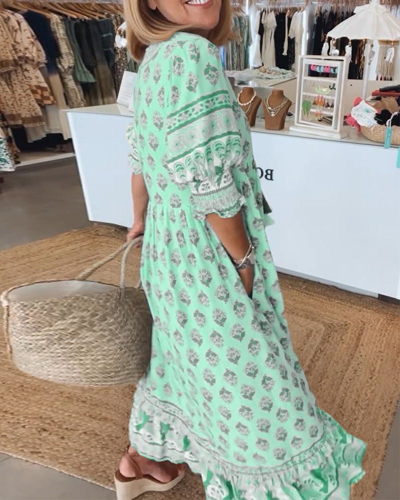 Isla | Boho Tassel Maxi Dress