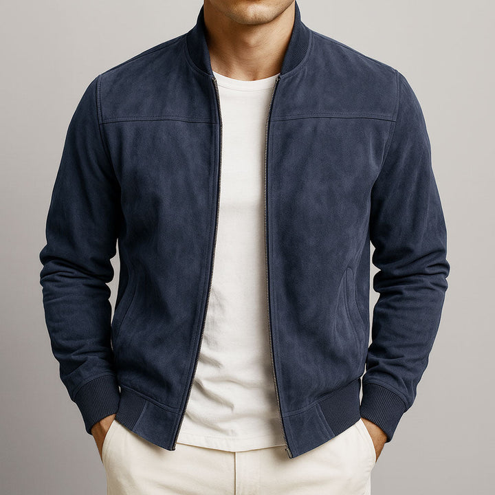 Harrison | Men’s Premium Micro-Suede Zip-Front Bomber Jacket