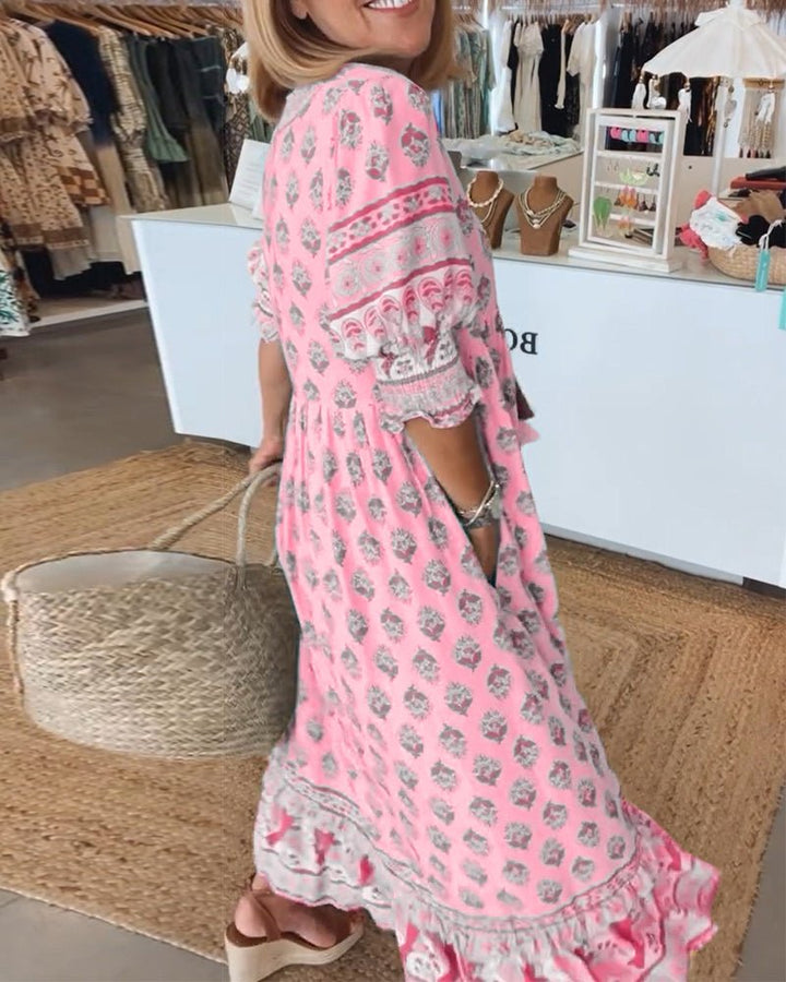 Isla | Boho Tassel Maxi Dress