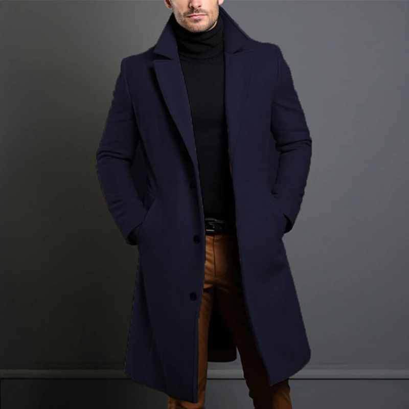 Men’s Elegant Long Tailored Winter Overcoat