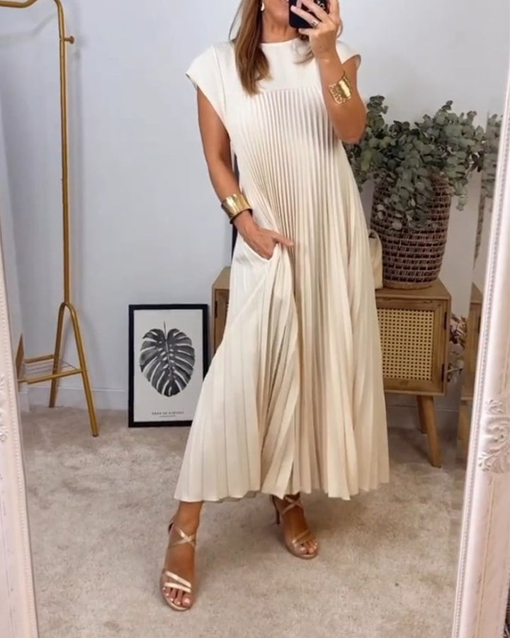Mireille | Pleated A-Line Midi Dress