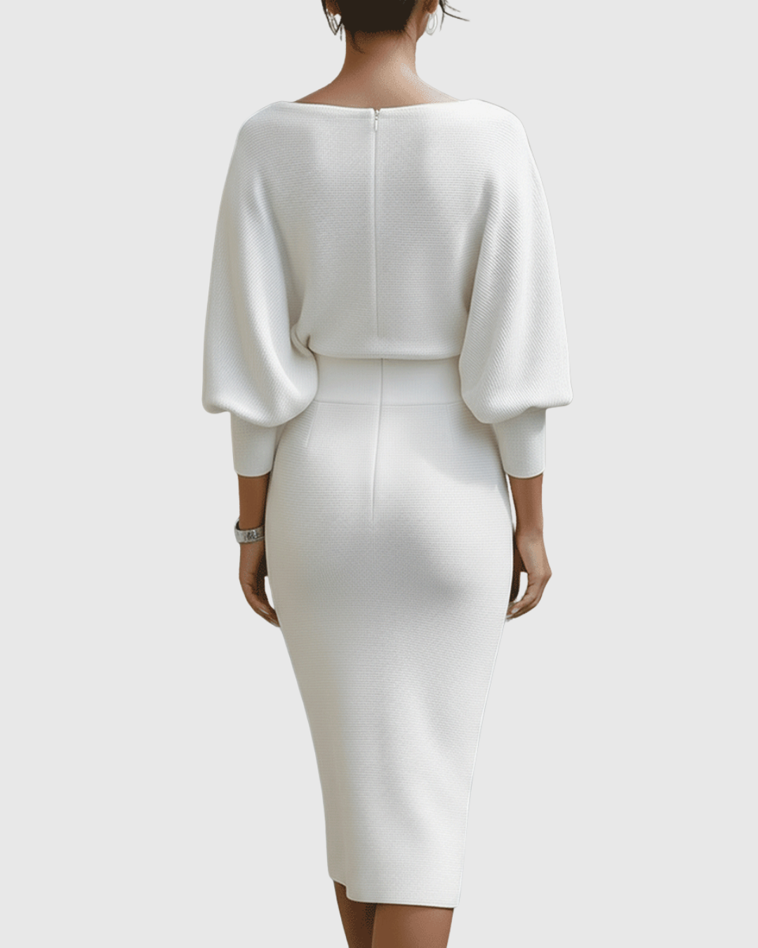 Sloane | Women’s Draped Cowl Neck Dolman Sleeve Midi Dress