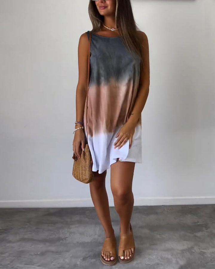 Piper | Women’s Color Block Cotton Tank Mini Dress