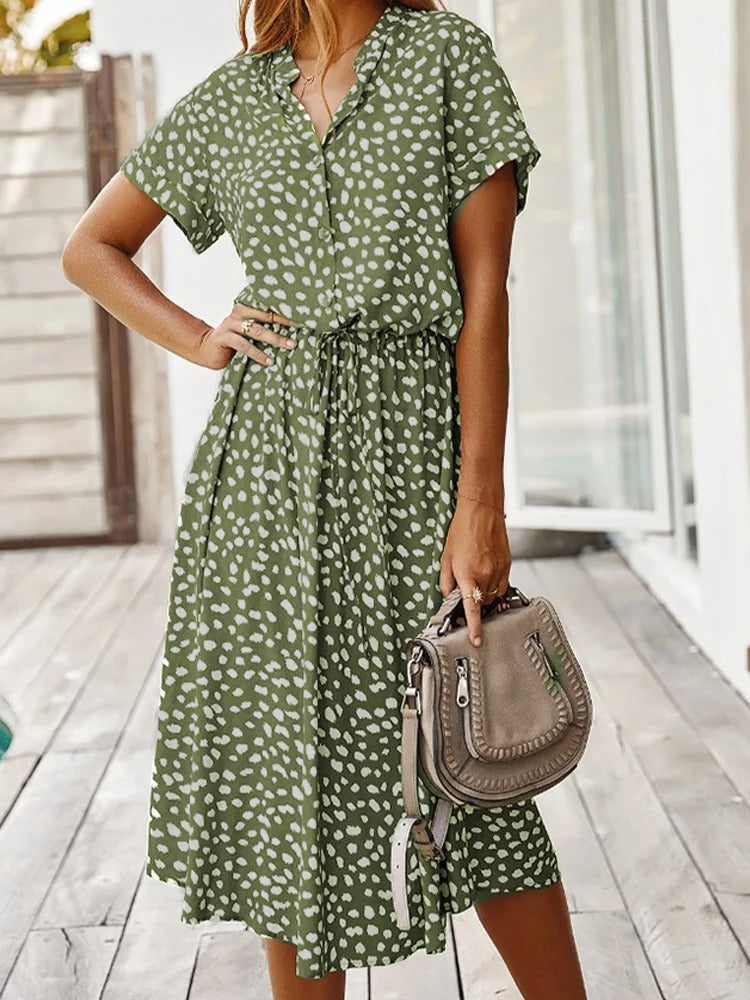 Sienna | Relaxed Leopard Print Midi Dress
