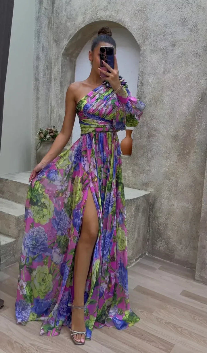 Seraphina | One-Shoulder Floral Maxi Dress