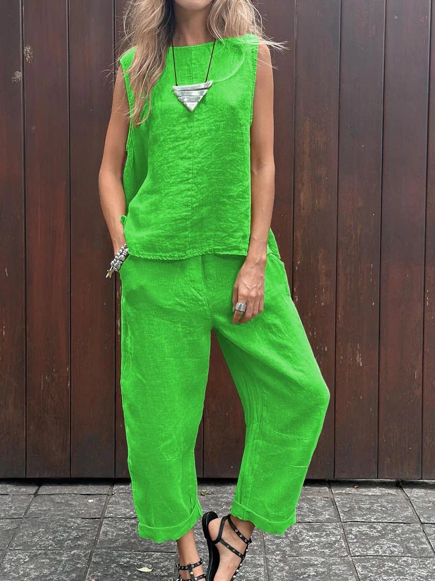 Nerina | Sleeveless Relaxed Two-Piece Set