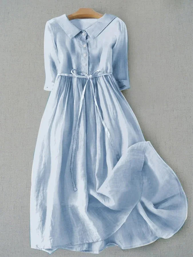 Celestine | Elegant Belted Shirt Dress