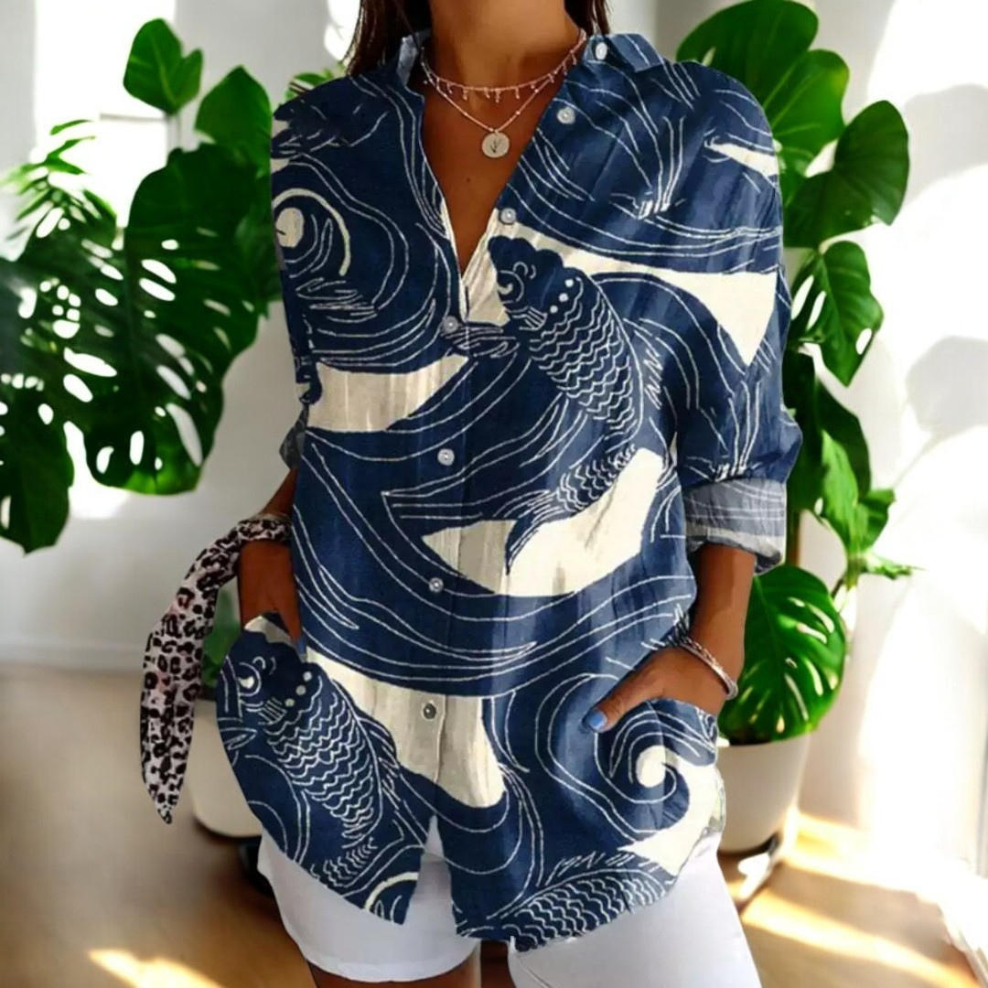 Yara | Artistic Botanical Print Blouse