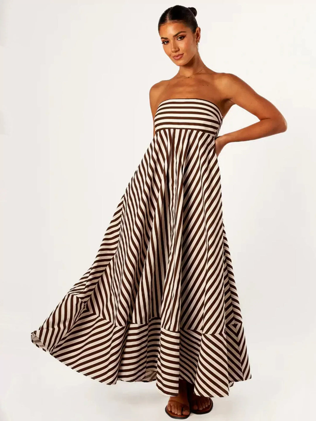Isalyn | Flowy Striped Bandeau Dress