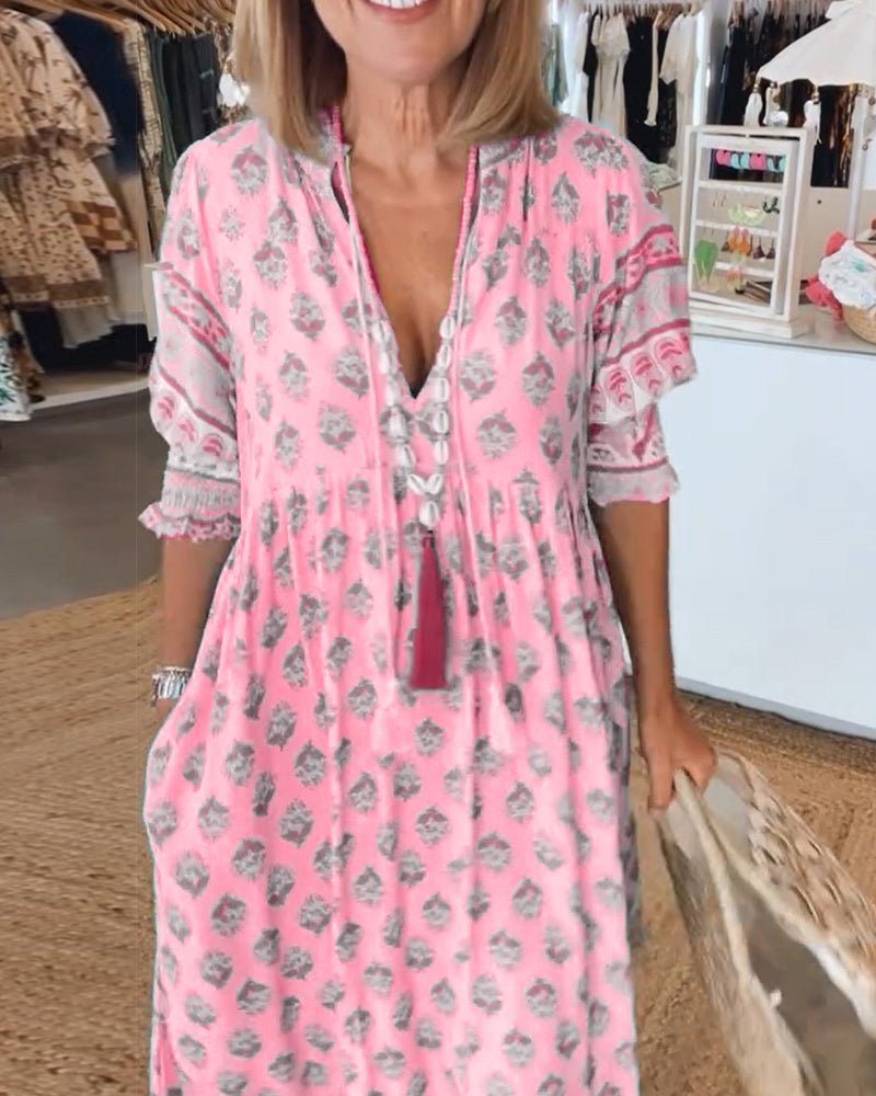 Isla | Boho Tassel Maxi Dress