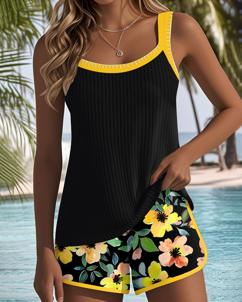 Kaelyn | Tropical Floral Tankini Set