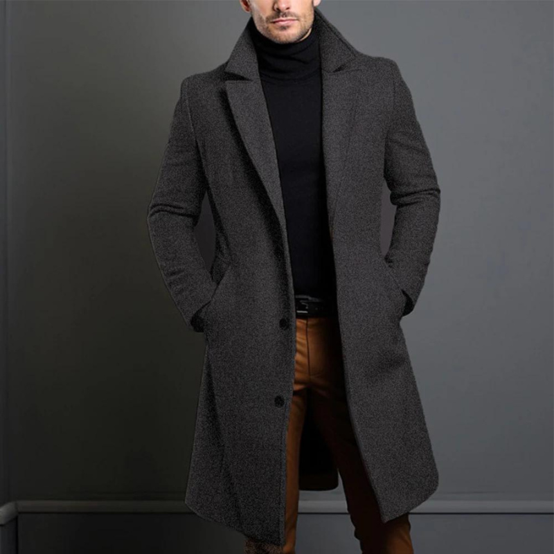 Men’s Elegant Long Tailored Winter Overcoat