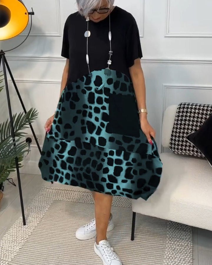 Viola | Abstract Print Midi Dress