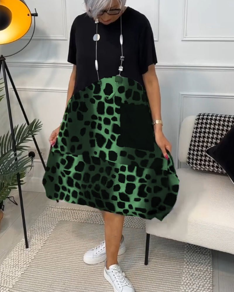 Viola | Abstract Print Midi Dress