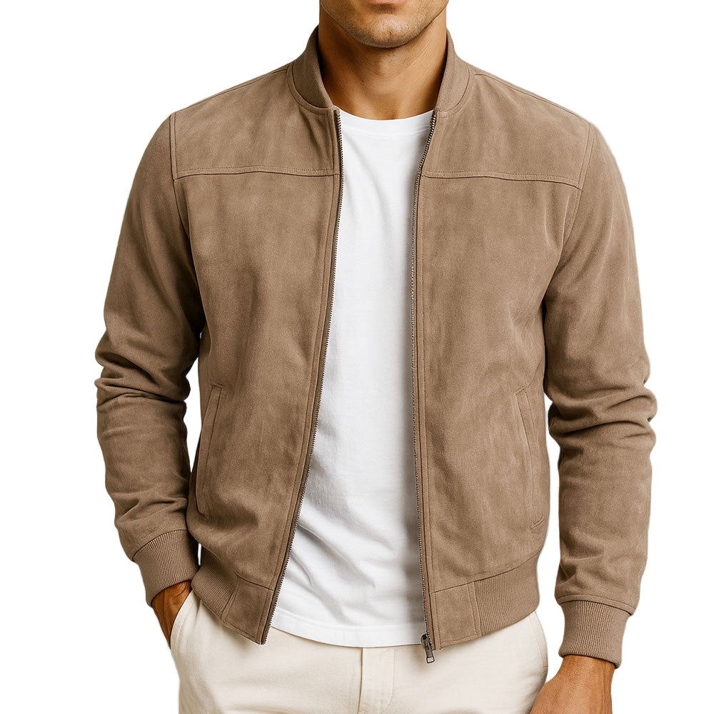 Harrison | Men’s Premium Micro-Suede Zip-Front Bomber Jacket