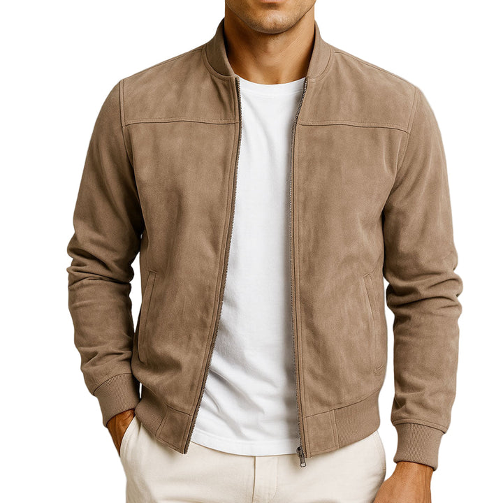 Harrison | Men’s Premium Micro-Suede Zip-Front Bomber Jacket
