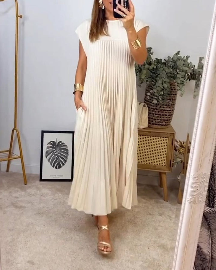 Mireille | Pleated A-Line Midi Dress