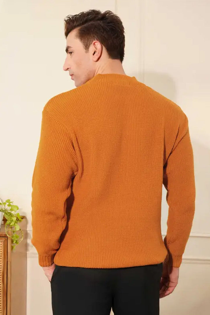 Half-Zip Ribbed Sweater | Granada – Burnt Sienna