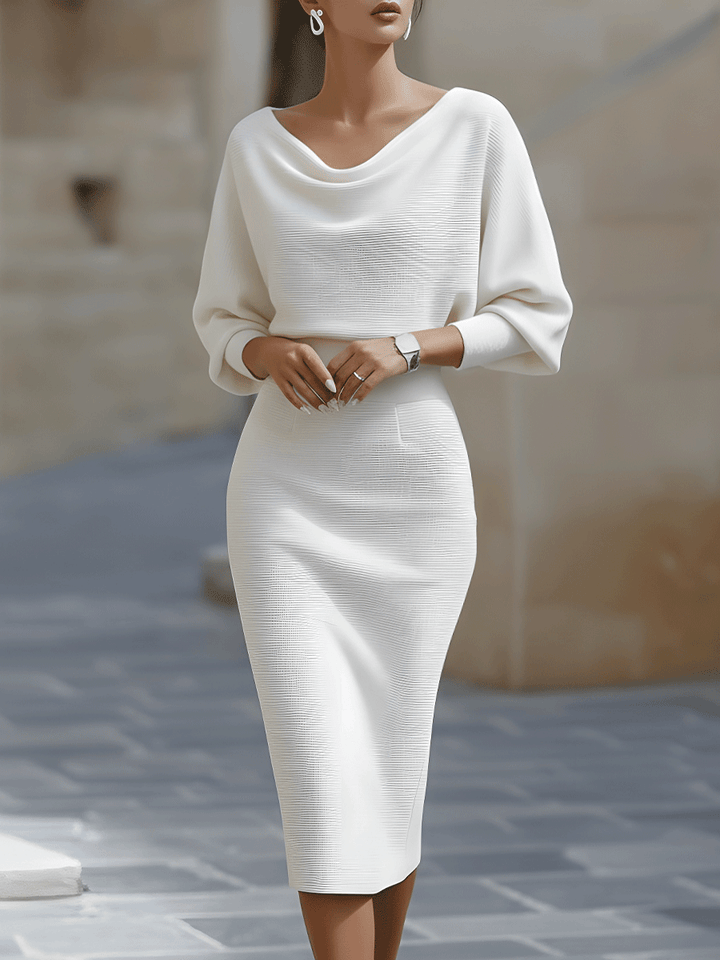 Elegant Draped Midi Dress
