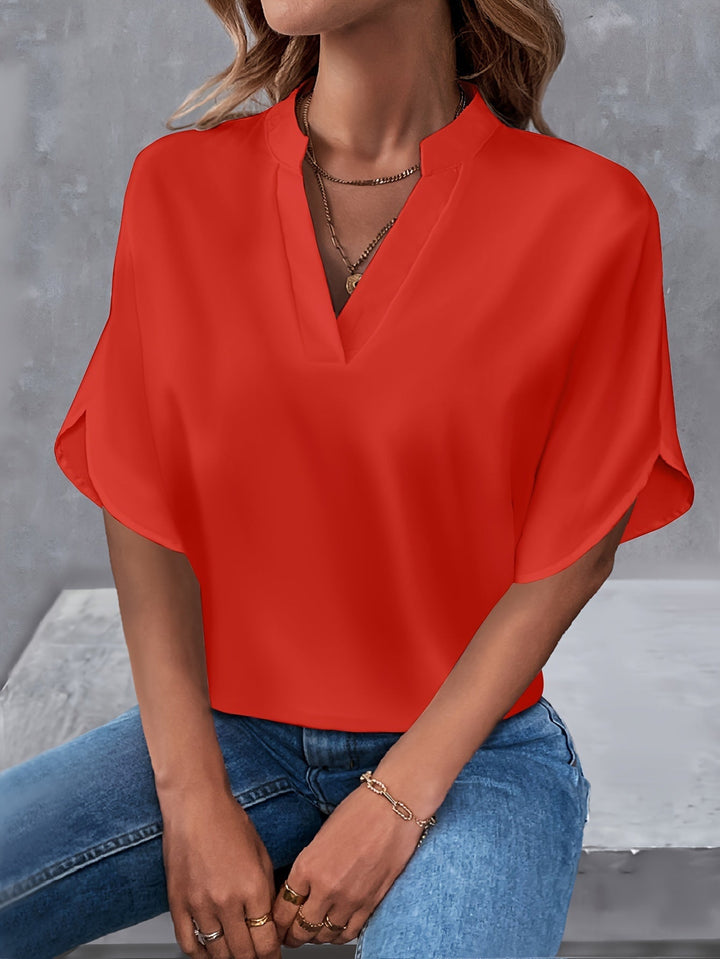 Lyvienne | Minimalist V-Neck Blouse