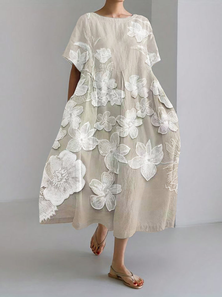 Alma | Relaxed Embroidered Floral Dress