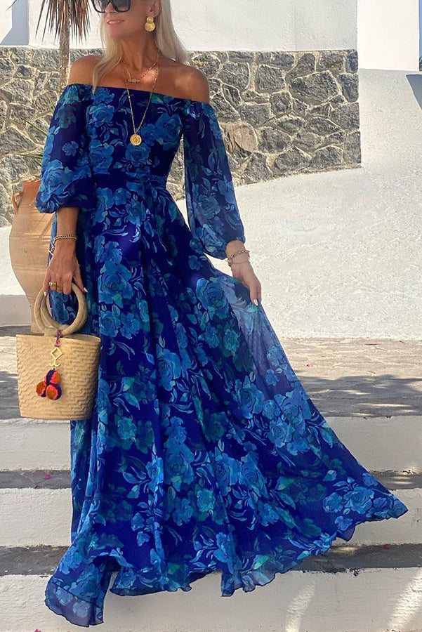Maelis | Elegant Off-Shoulder Floral Dress