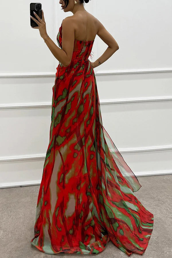 Averie | Strapless Draped Evening Gown