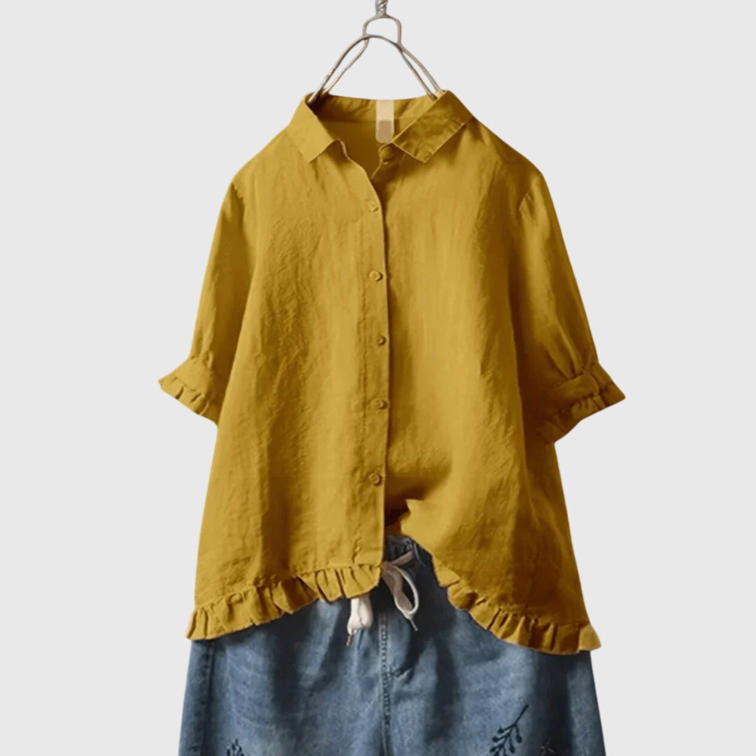 Comfortable Button-Front Blouse