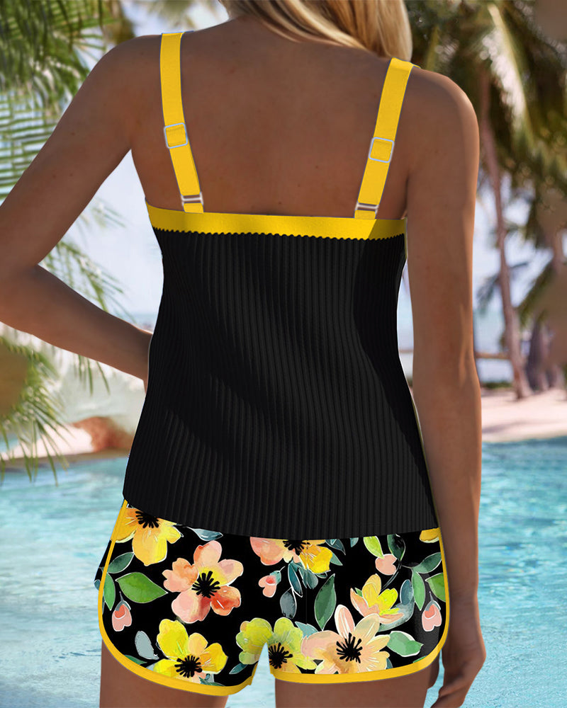 Kaelyn | Tropical Floral Tankini Set