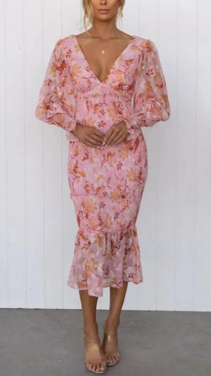 Elira | Romantic Floral Midi Dress