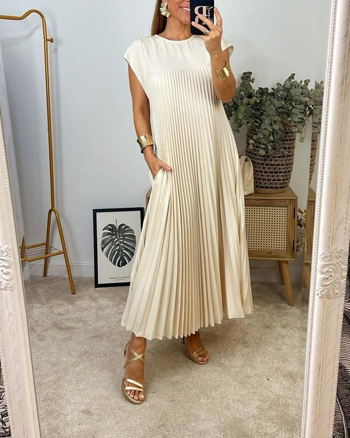 Mireille | Pleated A-Line Midi Dress