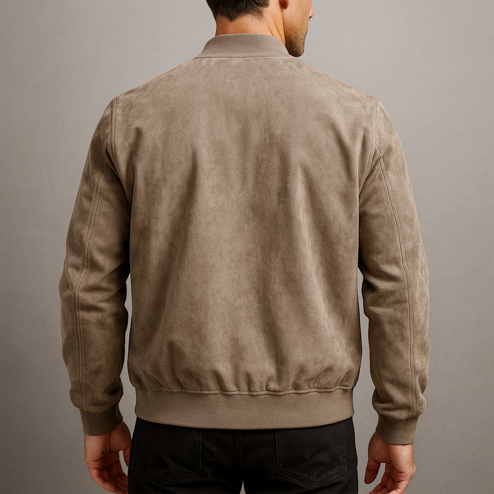 Harrison | Men’s Premium Micro-Suede Zip-Front Bomber Jacket