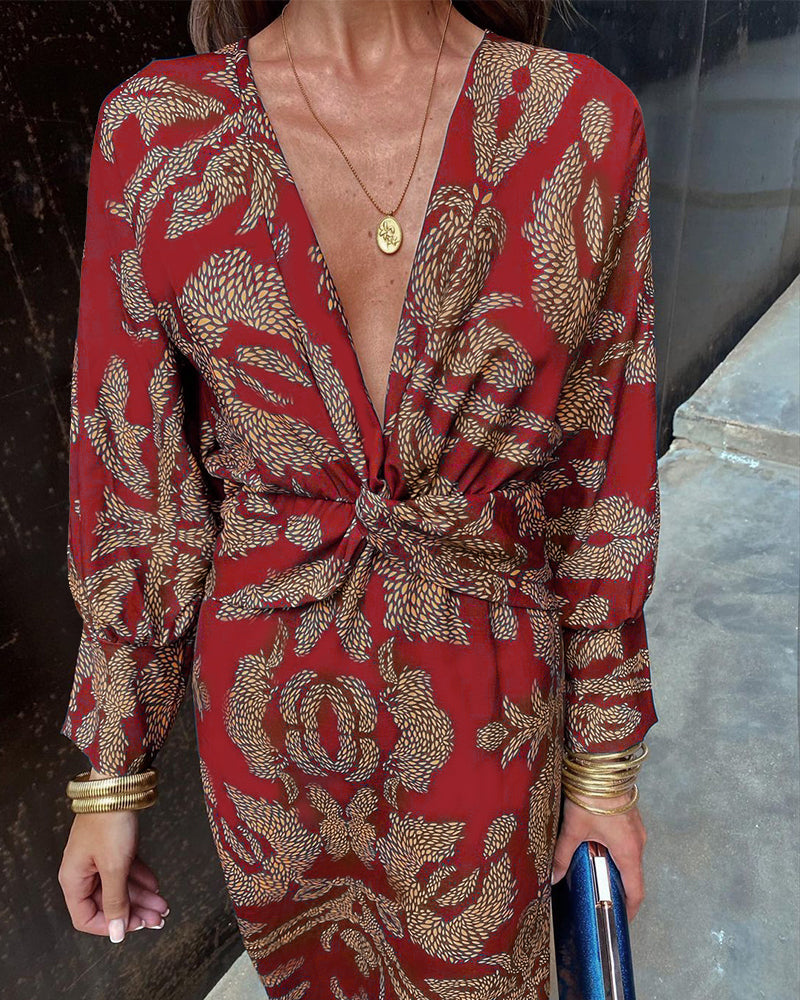 Calista | Twist Front Print Dress