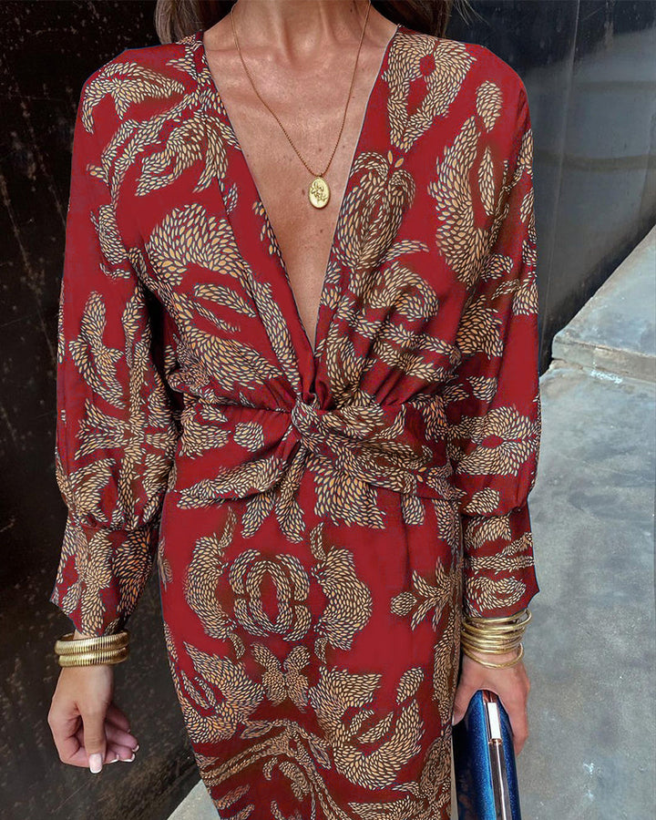 Calista | Twist Front Print Dress